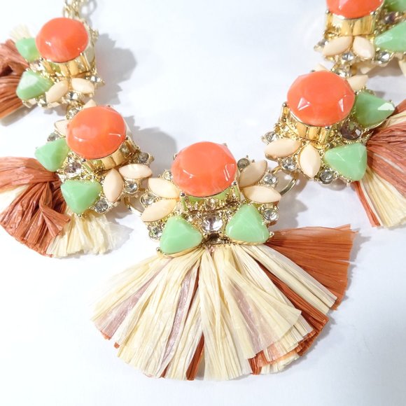 Lee X Lee Angel Raffia and Cabochon Necklace NWT - Picture 10 of 10